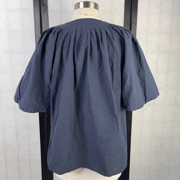 Pomander Place Blue Puff Sleeve Blouse - Picture 5 of 9